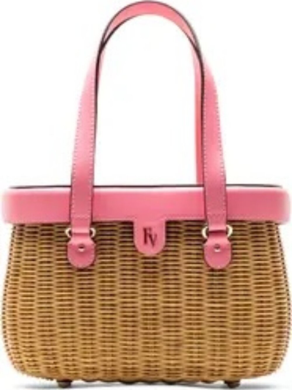 NWT Frances Valentine Willow Wicker Basket Light Pink - Rare Color